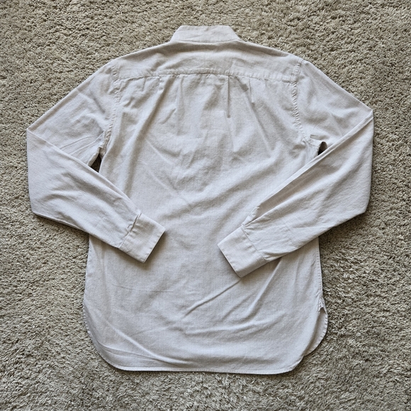 Brett Johnson button front shirt ivory soft cotton mens S - Picture 5 of 10